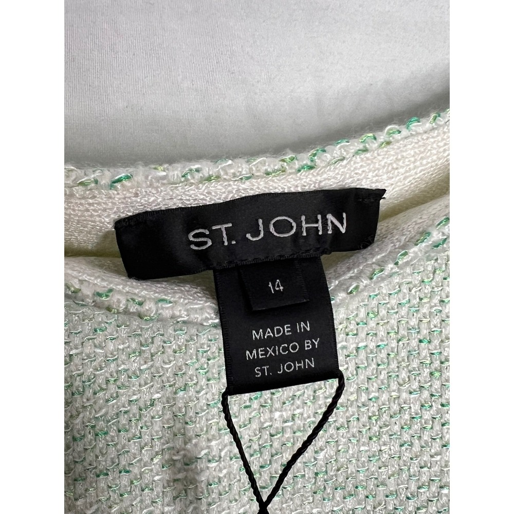 NWT St. John Skirt Suit Women's 14‎ Sage Green Tweed Knit Blazer $2390 Luxury - Picture 5 of 16